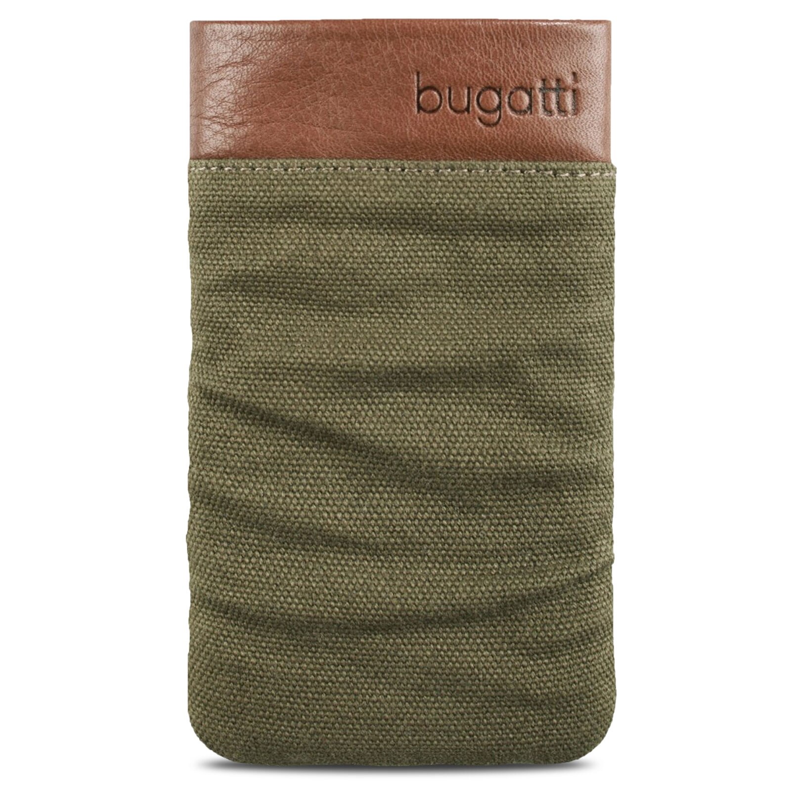 Husa universala telefon, textil, maro/verde, 125 x 73mm, Bugatti