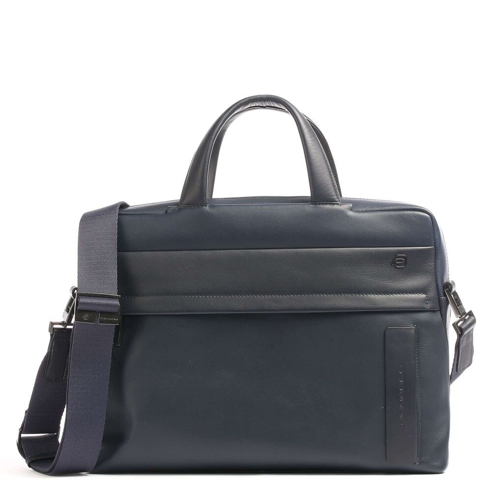 Geanta business, din piele naturala bleumarin, portlaptop 14'' si iPad®10,5’’/9,7”, DCA4098S111/BLU, bleumarin