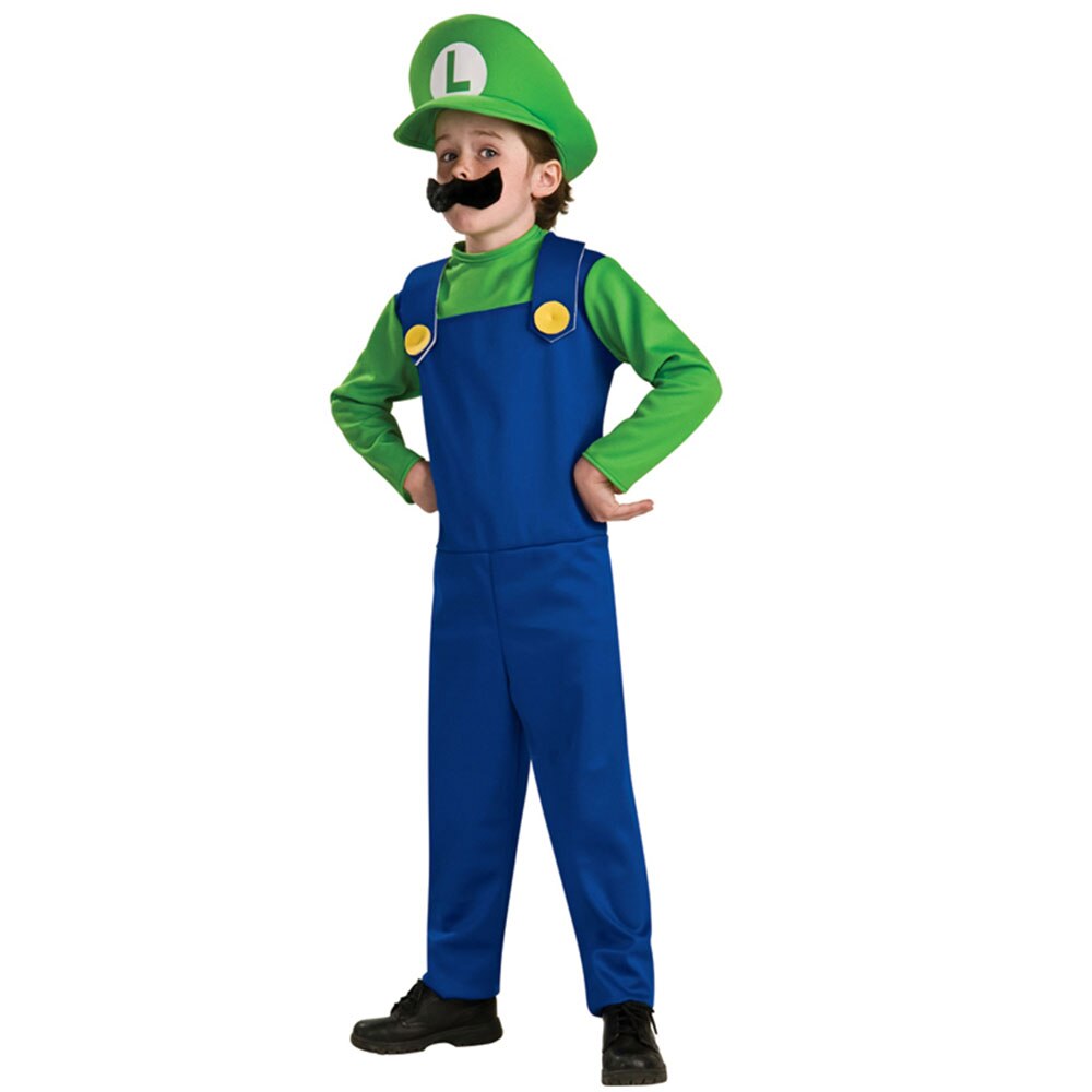 Costum copii Luigi, Verde/Albastru, M