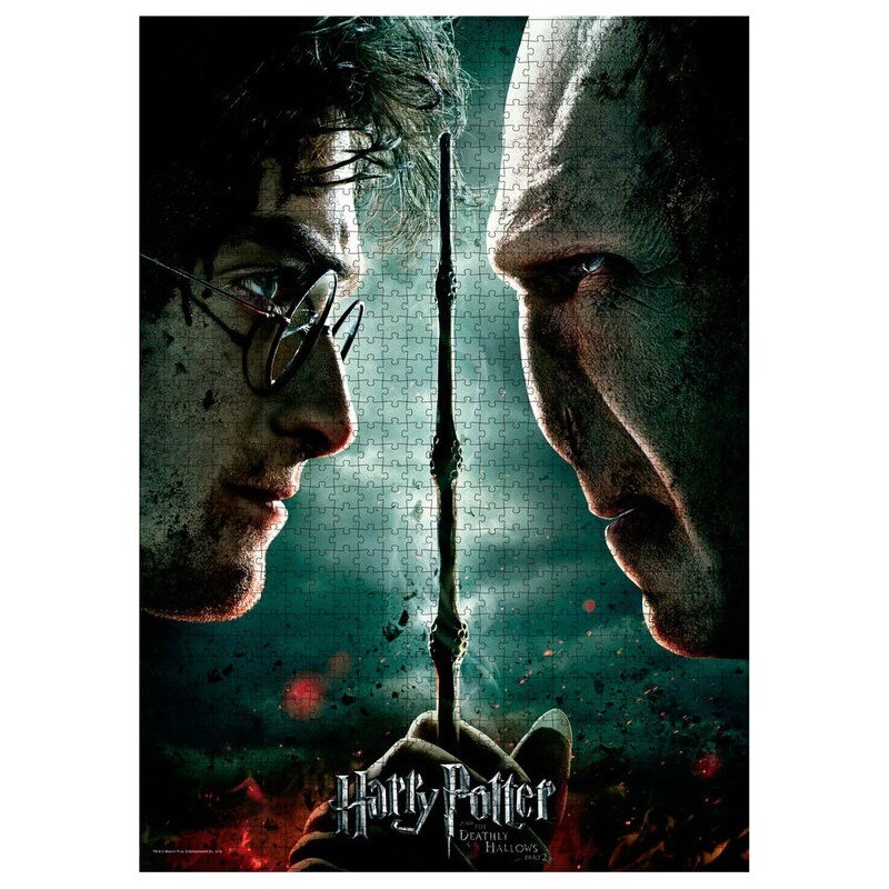 Puzzle Harry Potter - Voldemort vs Harry , 1000 piese , 70x50cm, Negru