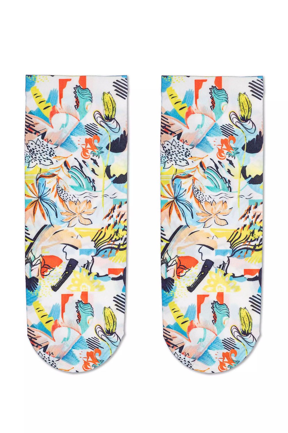 Sosete poliamida cu model floral, Conte Elegant Fantasy 077, 36-39, Multicolor