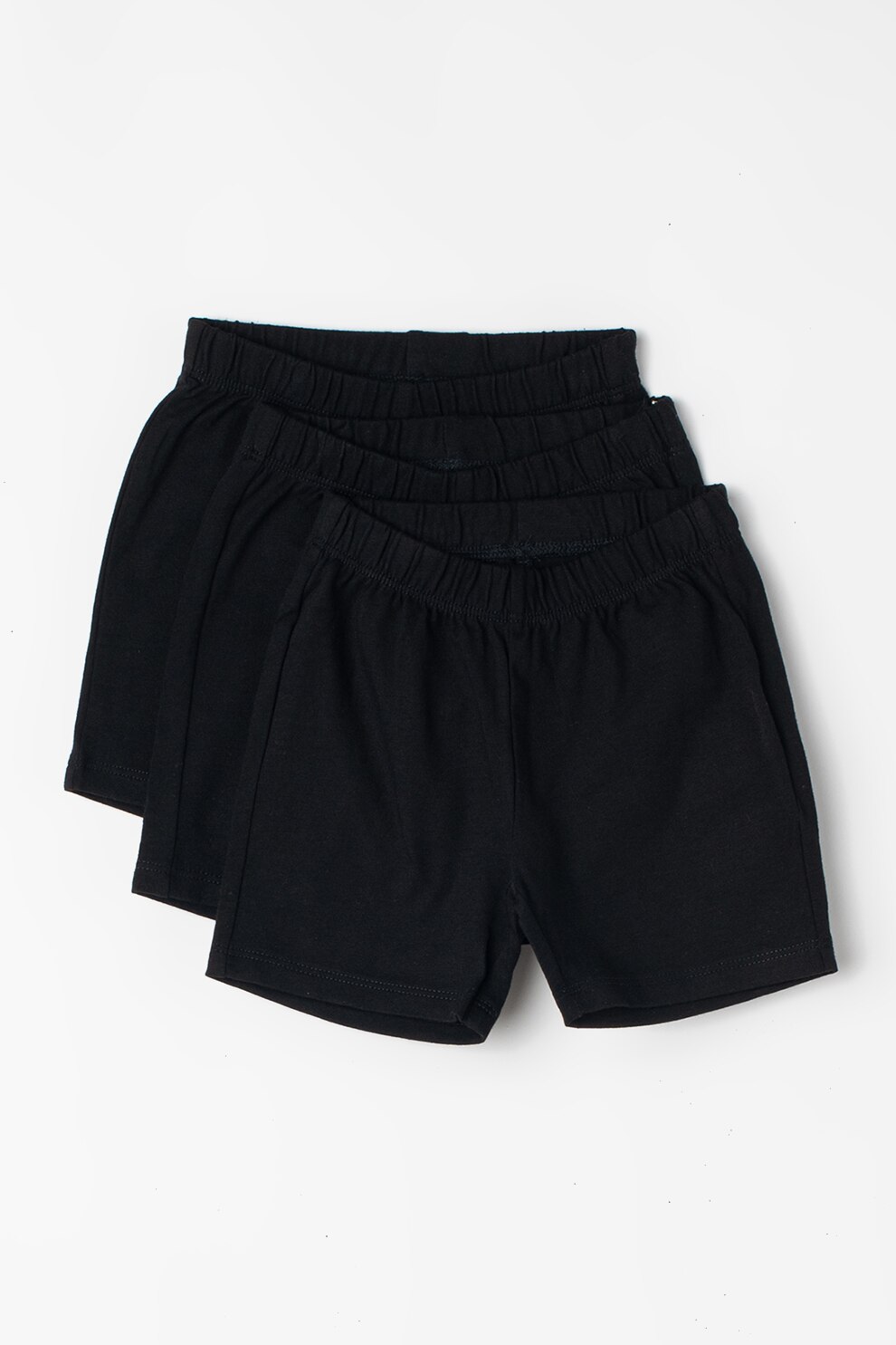 GAP, Set 3 perechi de pantaloni scurti din amestec de bumbac, baieti, Negru, Negru stins