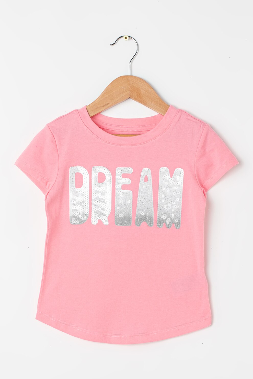 GAP, Tricou din bumbac cu imprimeu, Roz