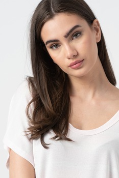 GAP, Tricou lejer din jerseu cu decolteu rotund, Roz pastel/Alb GAP, Tricou lejer din jerseu cu decolteu rotund, Roz pastel/Alb