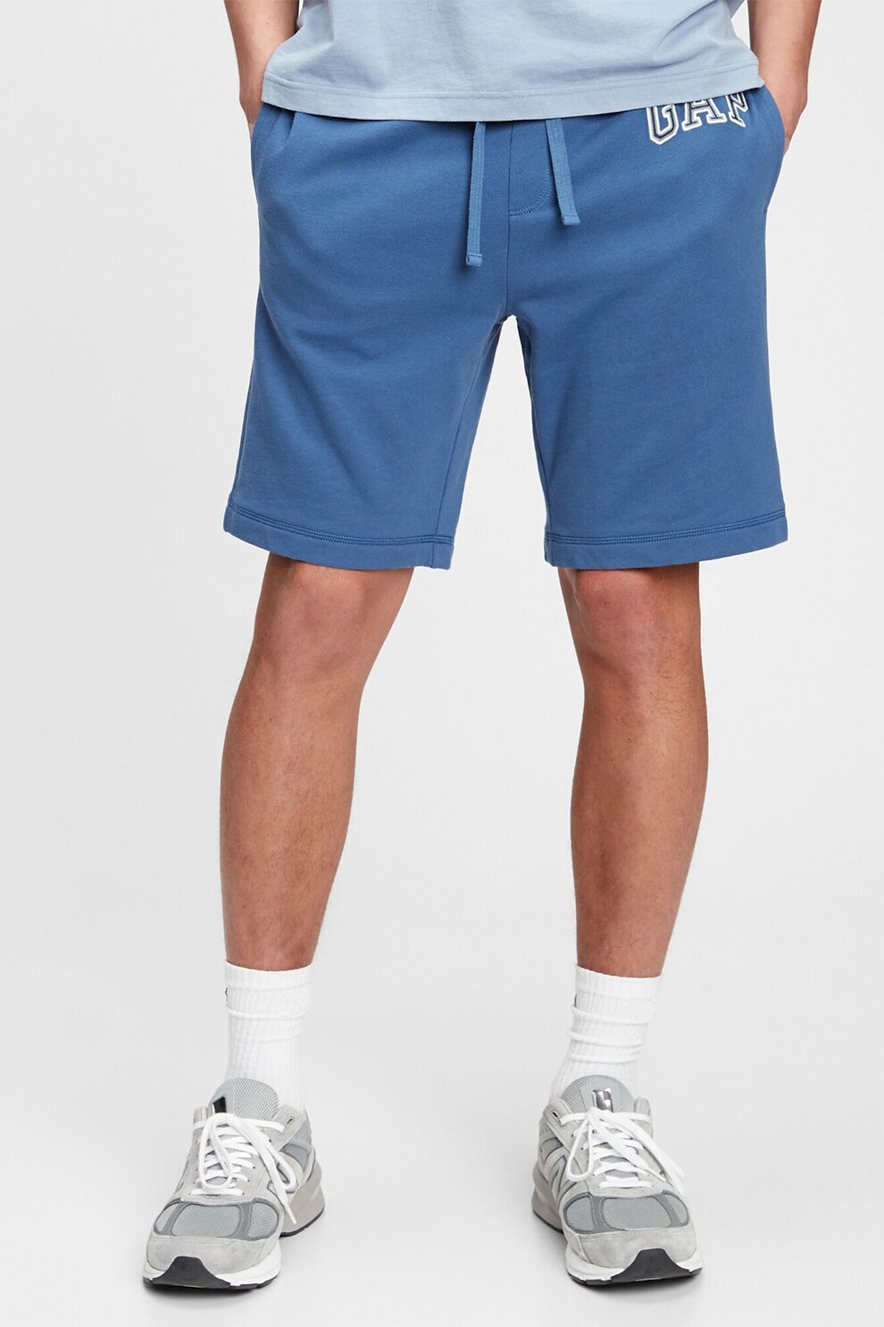 GAP, Pantaloni scurti cu snur si detaliu logo, Albastru inchis, 2XL