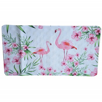 Covoras pentru baie antiderapant Pufo Flamingo cu ventuze, 38 x 70 cm Covoras pentru baie antiderapant Pufo Flamingo cu ventuze, 38 x 70 cm