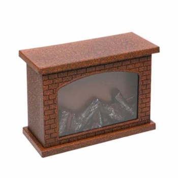 Felinar decorativ tip semineu Pufo cu lumini si aspect de flacara, 28 x 20 cm, maro Felinar decorativ tip semineu Pufo cu lumini si aspect de flacara, 28 x 20 cm, maro