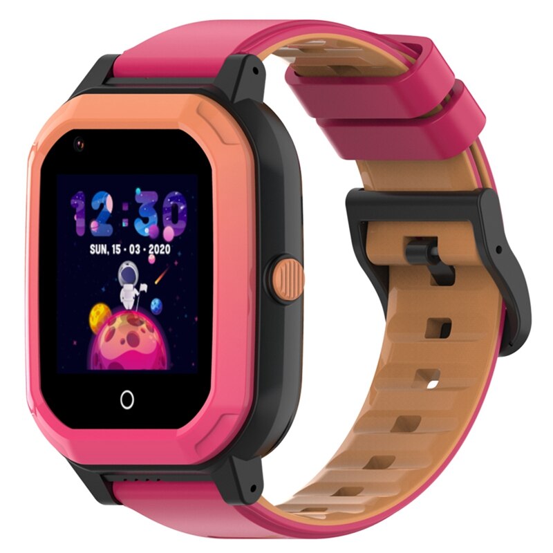 Ceas smartwatch GPS copii Techone™ KT20 4G, 1.4 inch OGS, apel video, camera ultrapixel, Wi-Fi, rezistent la apa IP67, telefon, bluetooth, SOS, touchscreen, monitorizare spion, carcasa detasabila, Roz