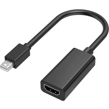 Adaptor mini DP (Display Port) la HDMI TechONE™, port Tata-Mama, 4k UHD, unidirectional, mufa aurita, cablu 15 cm, negru Adaptor mini DP (Display Port) la HDMI TechONE™, port Tata-Mama, 4k UHD, unidirectional, mufa aurita, cablu 15 cm, negru