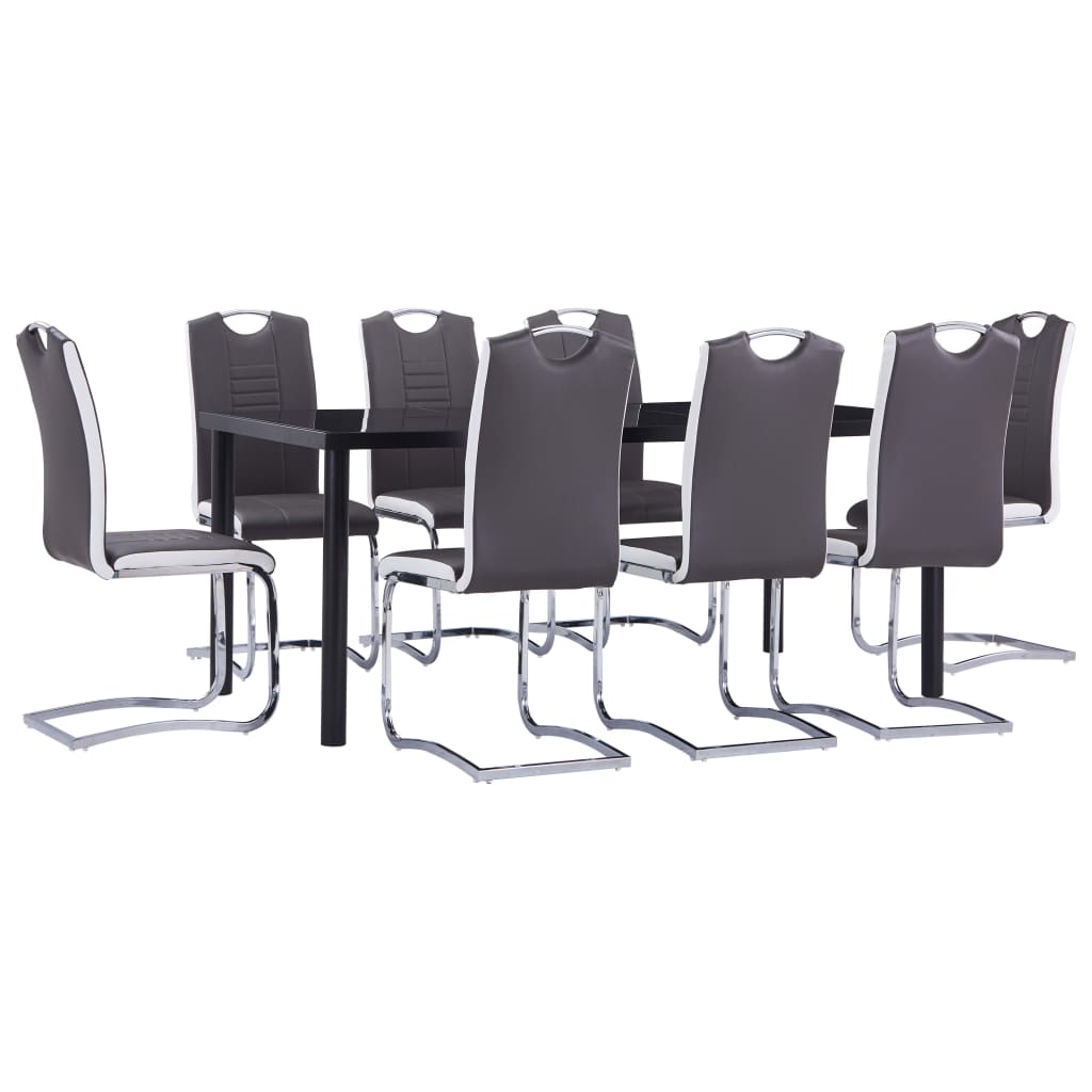 Set mobilier de, bucatarie vidaXL, Piele artificiala, Gri