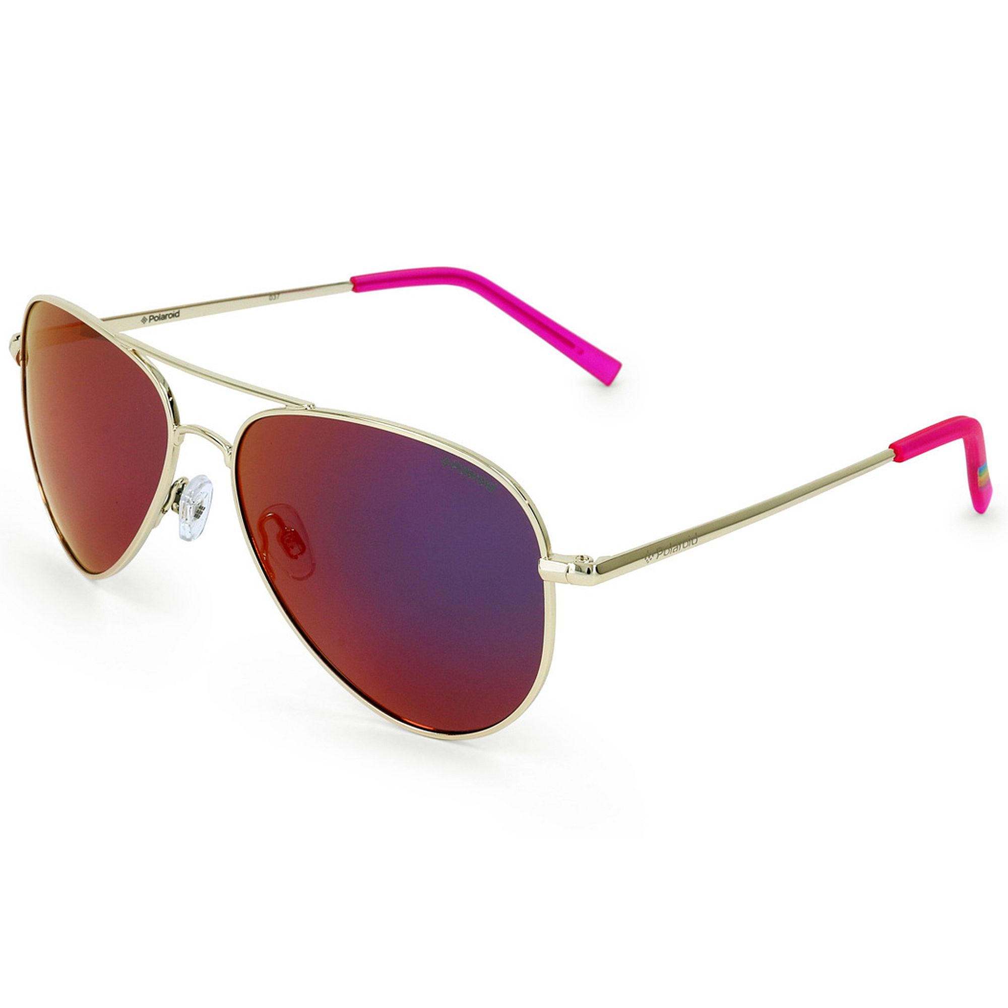 Ochelari de soare dama Polaroid Aviator Shiny Gold/Pink-Grey Mirrored Polarized PLD 6012/N J5G AI