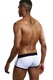 Chiloti Barbati Push Up Pouch Jockmail Mesh Stripes, Alb