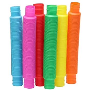 Set 6 tuburi colorate anti-stress, jucarie senzoriala Fidget Pop Tube, autism si nevoi speciale, 21 cm Set 6 tuburi colorate anti-stress, jucarie senzoriala Fidget Pop Tube, autism si nevoi speciale, 21 cm