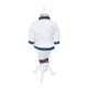 Costum popular pentru botez, alb-albastru cu motive traditionale, 4 piese, camasa, vesta, pantaloni, caciulita, pentru baieti, REC1188, 1-3 luni