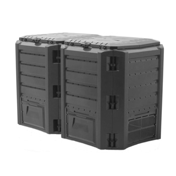 Compostor modular cu 2 compartimente, 800 l, negru Compostor modular cu 2 compartimente, 800 l, negru