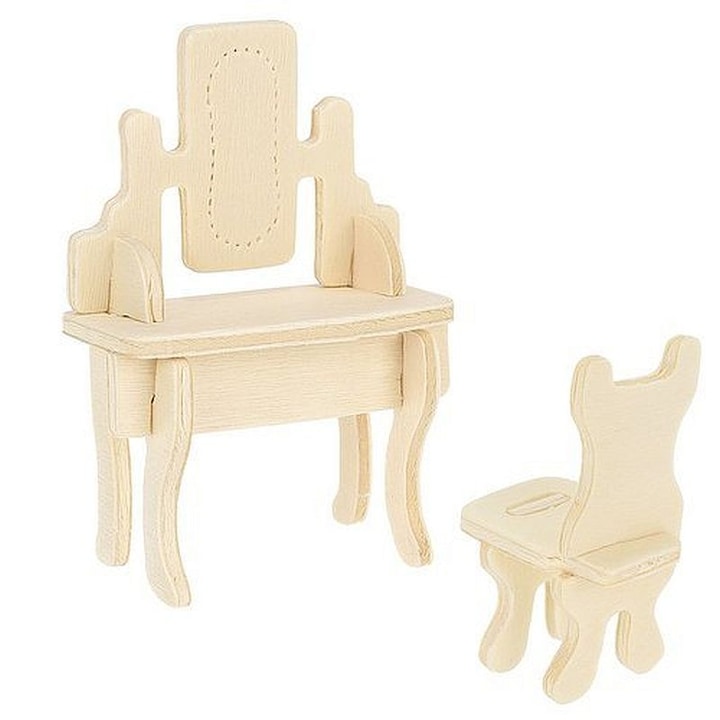 Комплект дървени мебели за кукли MT Malatecот, 34 бр