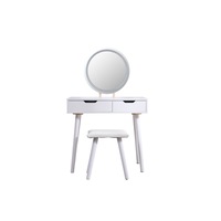 masa de toaleta adele cu oglinda iluminata led control touch 2 sertare scaun alb imagen 31_0_
0