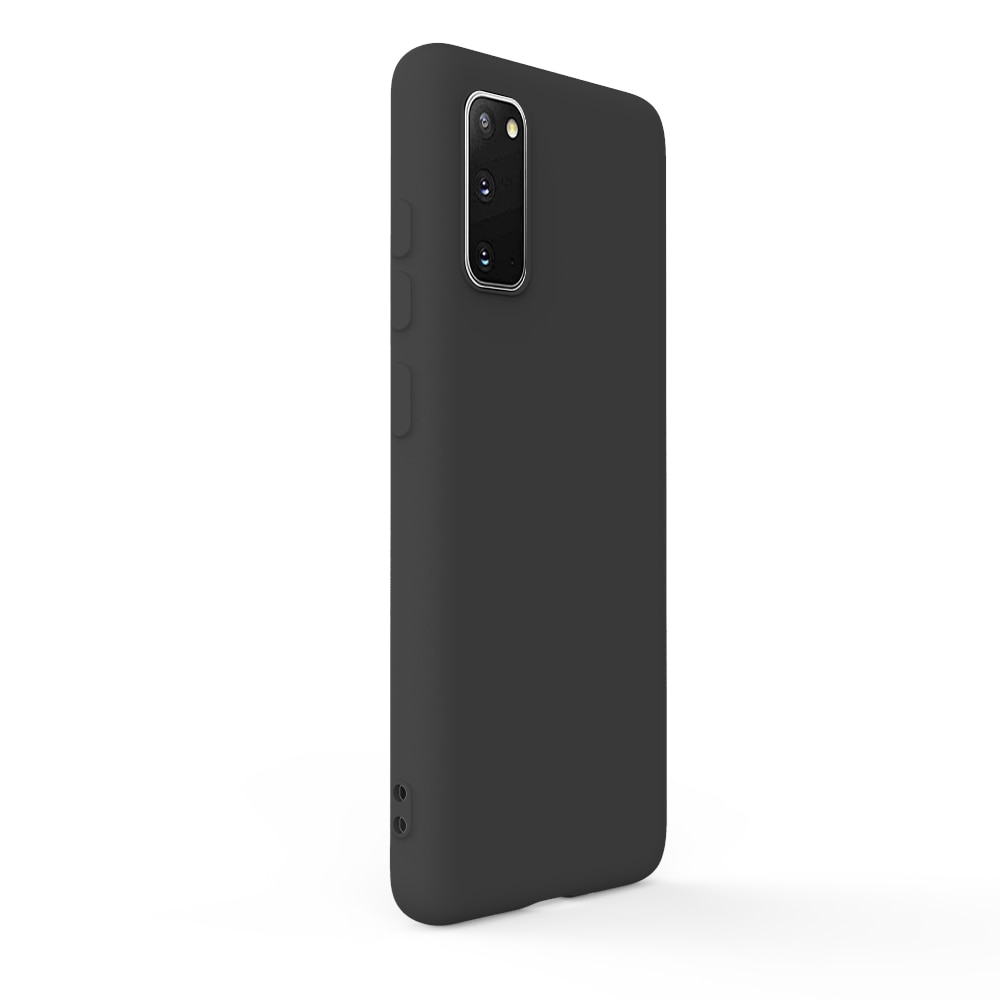 Husa Lemontti Silicon Soft Slim compatibila cu Samsung Galaxy S20, Black