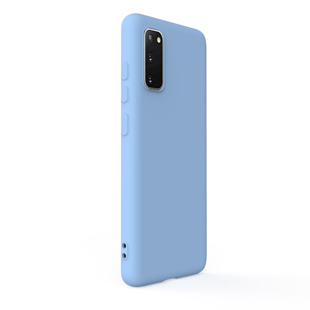 Husa Lemontti Silicon Soft Slim compatibila cu Samsung Galaxy S20, Light Blue