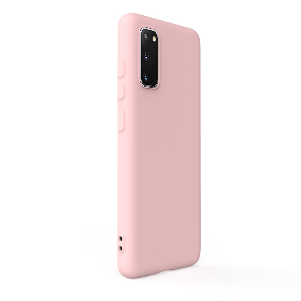 Husa Lemontti Silicon Soft Slim compatibila cu Samsung Galaxy S20, Pink Sand