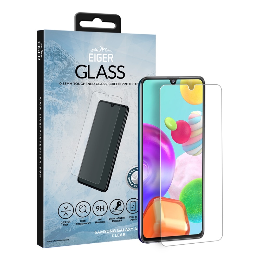 Folie Eiger Sticla Temperata compatibila cu Samsung Galaxy A41, Clear