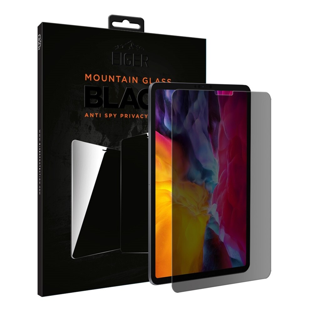 Folie Eiger Sticla 2.5D Mountain Glass Privacy compatibila cu iPad Pro 11 inch (2018 & 2020), Black