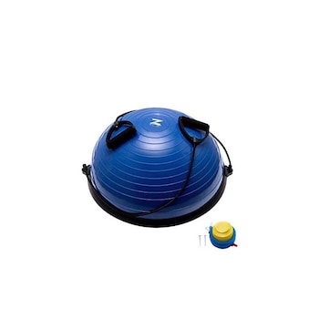 Set Minge Bosu pentru echilibru si tonifiere, Zola®, cu pompa si manere, albastra Set Minge Bosu pentru echilibru si tonifiere, Zola®, cu pompa si manere, albastra