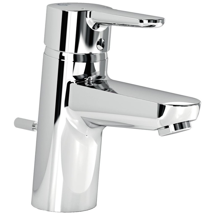 Смесител Ideal Standard, Connect Blue, B9916, стоящ за умивалник, 40 mm керамичен затварящ механизъм, граничител на топла вода, с Click система, с метален изпразнител