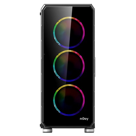 Carcasa nJoy Acrux, Middle Tower, ATX, fara sursa, Black