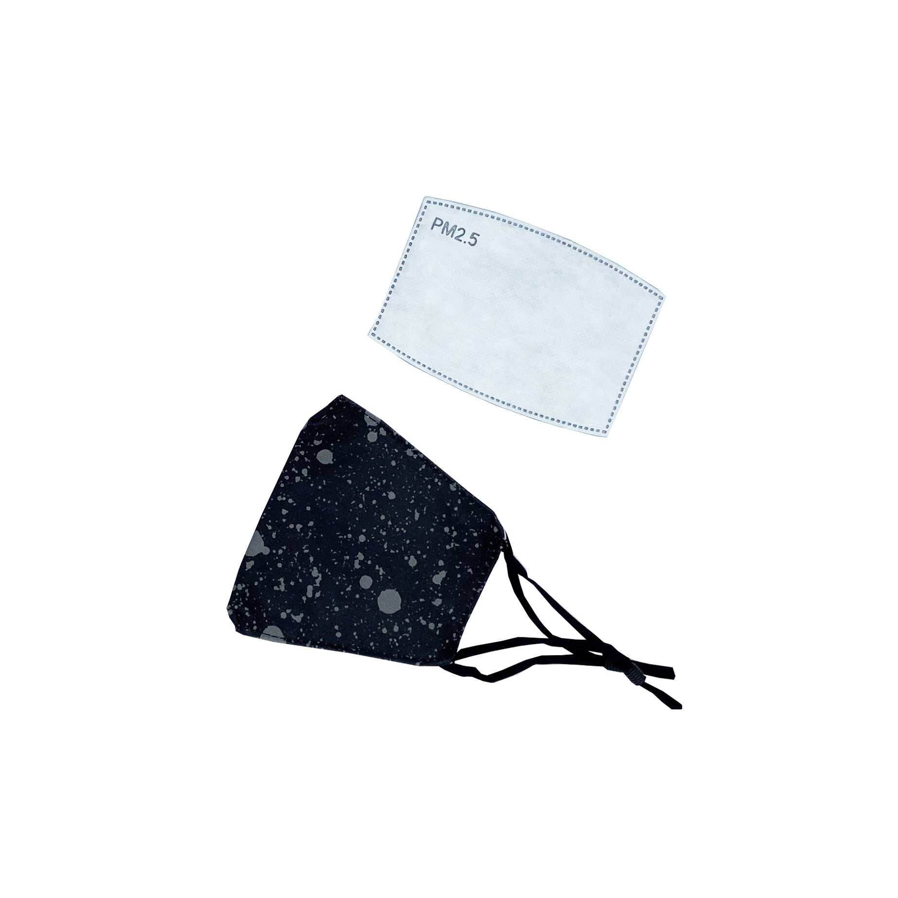 Masca din material textil neagra cu stropi