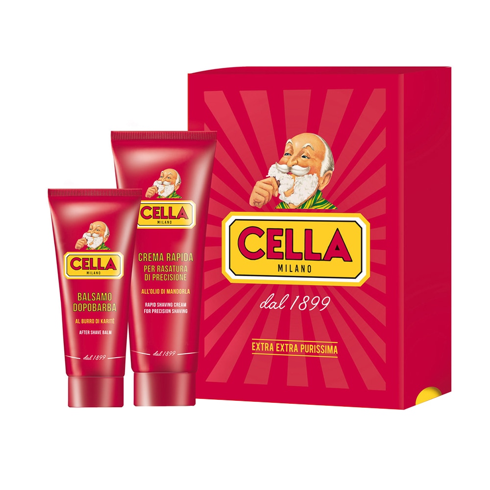 Set de barbierit Cella Milano cu after shave balsam 100 ml si crema rapida de barbierit 150 ml