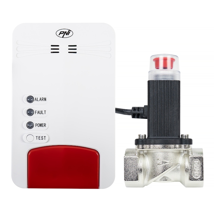 PNI PNI-SH250 Safe House Dual Gas 250 készlet 2 szénmonoxid (CO) érzékelővel, földgáz érzékelővel és 3/4 hüvelykes mágnesszeleppel
