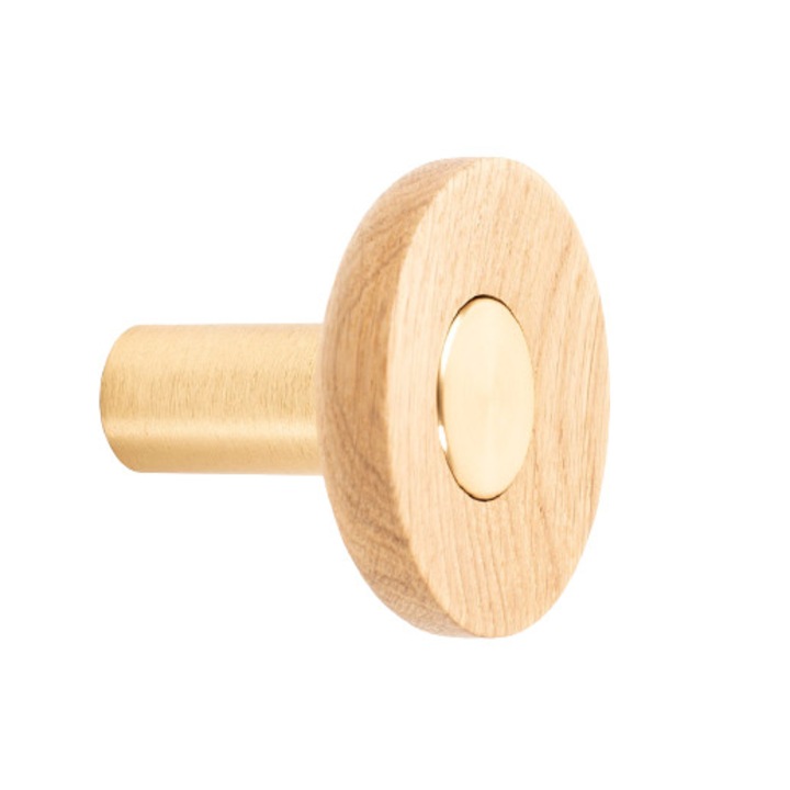 Agatatoare cuier Zoot, finisaj alama intunecata periata cu stejar natur, D60 mm