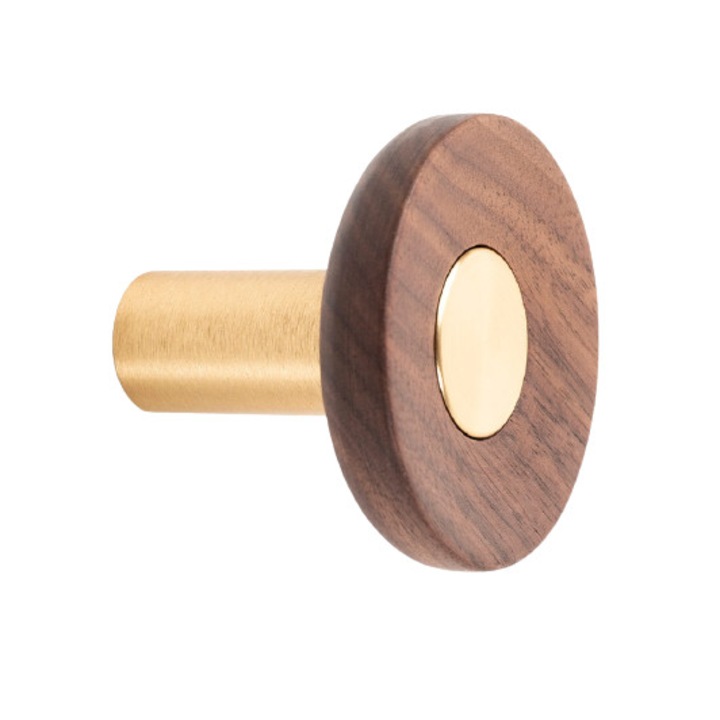 Agatatoare cuier Zoot, finisaj alama intunecata periata cu nuc natur, D60 mm
