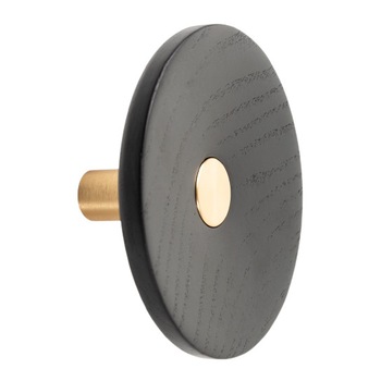 Agatatoare cuier Zoot, finisaj alama intunecata periata cu negru lacuit, D120 mm Agatatoare cuier Zoot, finisaj alama intunecata periata cu negru lacuit, D120 mm