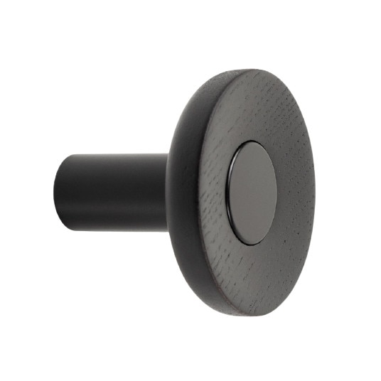 Agatatoare cuier Zoot, finisaj negru mat cu negru lacuit, D60 mm