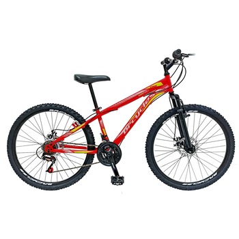 Bicicleta MTB Roata 26″ BR One, frane disc, 18 viteze, Rosu, Jante aluminiu duble, Suspensie Fata, Cadru Otel Bicicleta MTB Roata 26″ BR One, frane disc, 18 viteze, Rosu, Jante aluminiu duble, Suspensie Fata, Cadru Otel
