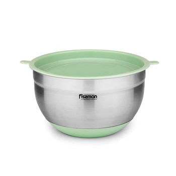 Bol mixare Fissman, otel inoxidabil 18/10, 3000 ml, 20x12 cm, argintiu/verde Bol mixare Fissman, otel inoxidabil 18/10, 3000 ml, 20x12 cm, argintiu/verde