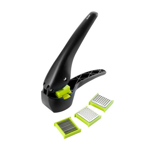 Presa usturoi Ibili-Easycook, otel inoxidabil/plastic, 18x7.5cm, negru/verde