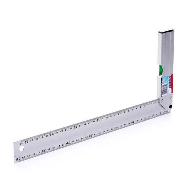 Echer din aluminiu Tagred pentru tamplarie sau constructii, cu scara dubla si nivela, 350mm