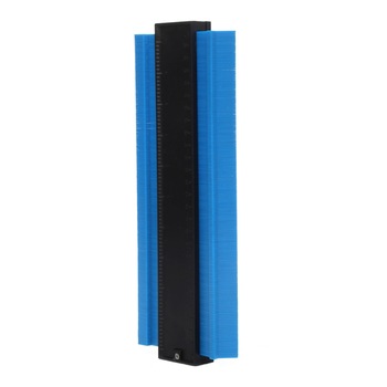Sablon multifunctional pentru decupaj, masurare si contur, cu rigla, 280x100mm Sablon multifunctional pentru decupaj, masurare si contur, cu rigla, 280x100mm