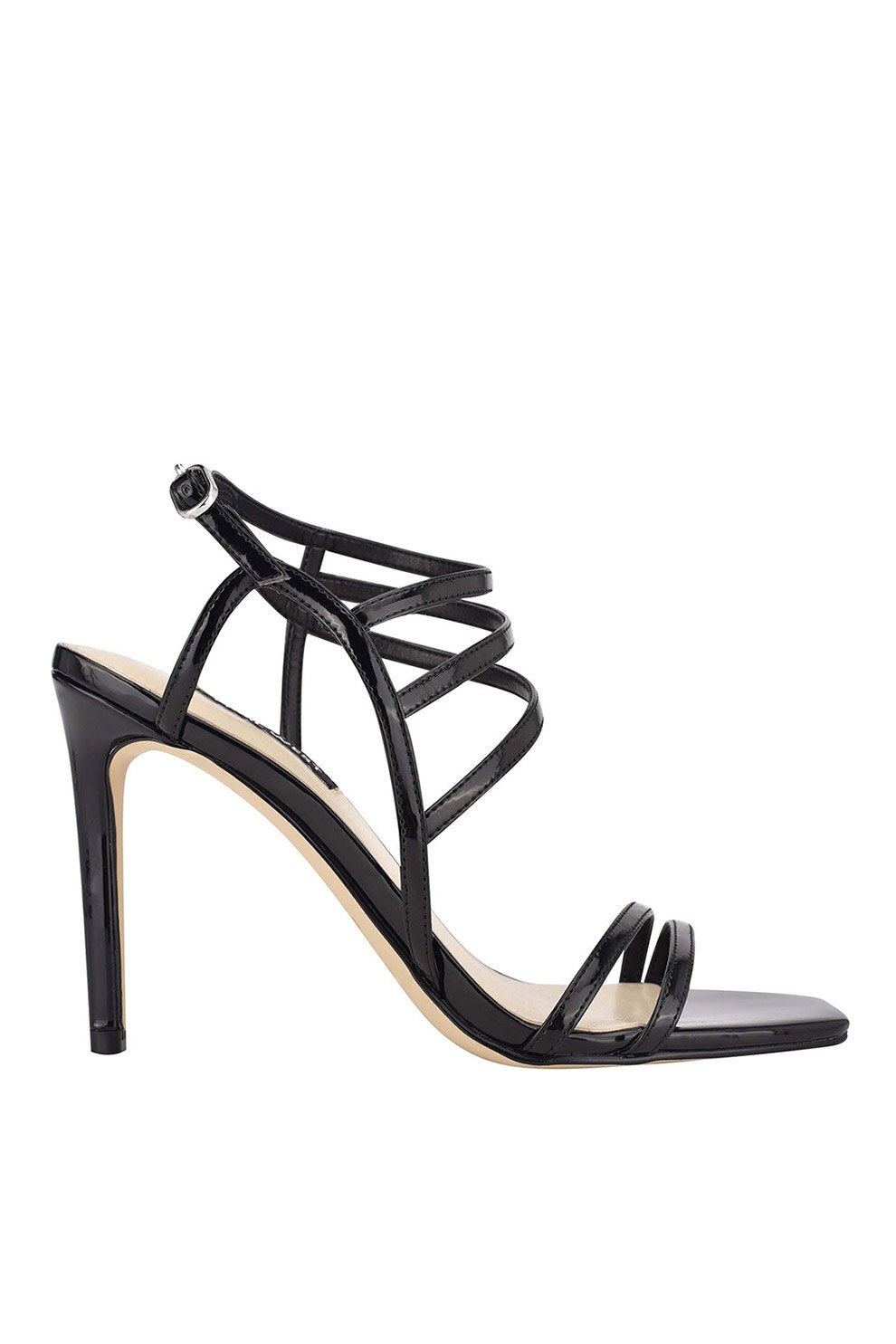 NINE WEST, Sandale lacuite cu barete multiple Zana, Negru, 6.5
