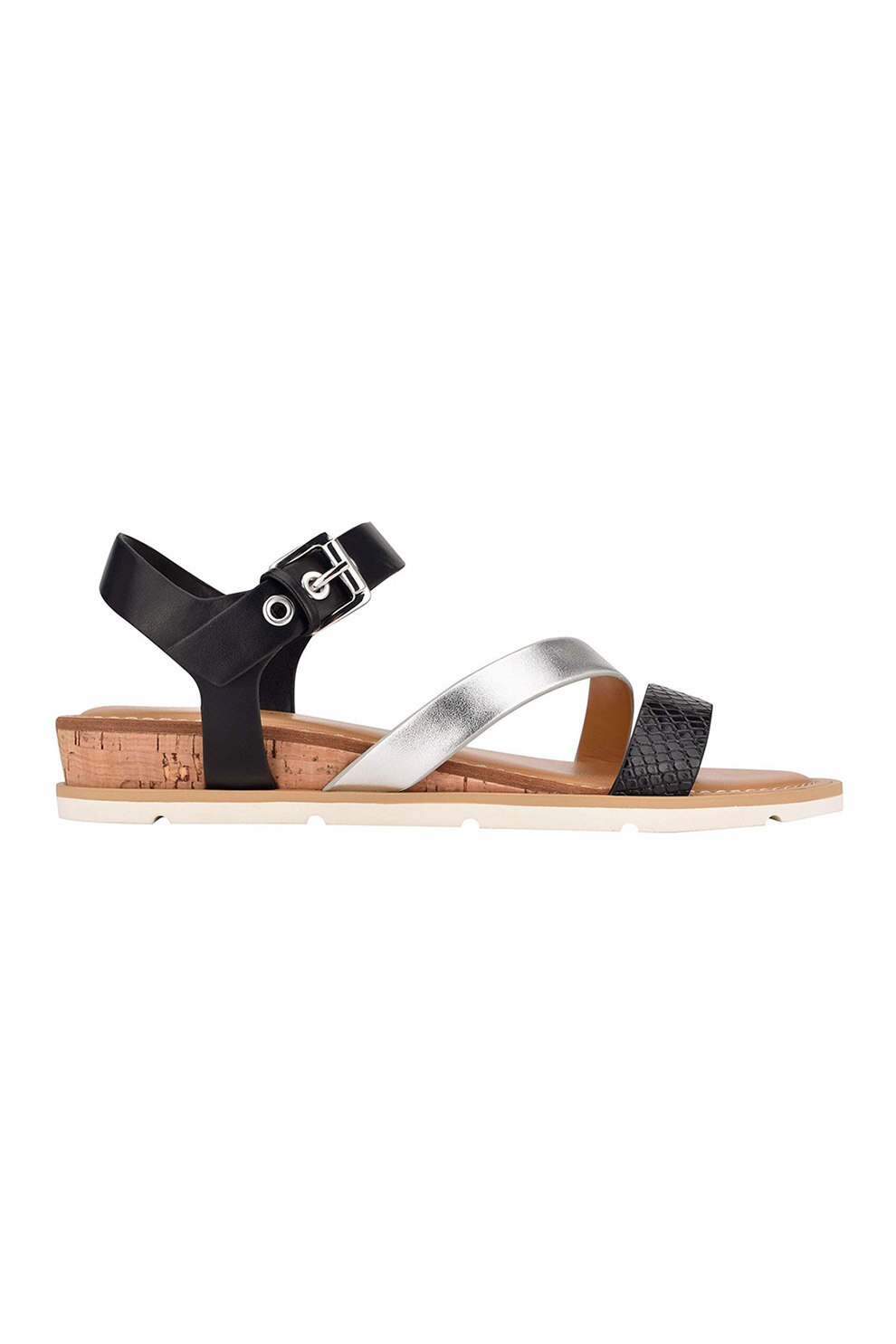 NINE WEST, Sandale wedge de piele ecologica Drama