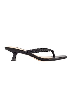 NINE WEST, Papuci cu design impletit si bareta separatoare Meka NINE WEST, Papuci cu design impletit si bareta separatoare Meka