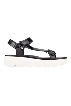 NINE WEST, Sandale de piele ecologica cu aspect lacuit Bringly NINE WEST, Sandale de piele ecologica cu aspect lacuit Bringly