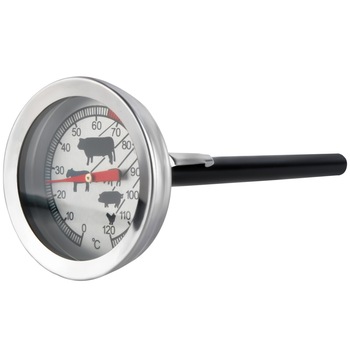 Termometru alimentar cu tija Iso Trade, Fara mercur, 0-120°C, 5.2x11cm, Inox, Gri Termometru alimentar cu tija Iso Trade, Fara mercur, 0-120°C, 5.2x11cm, Inox, Gri