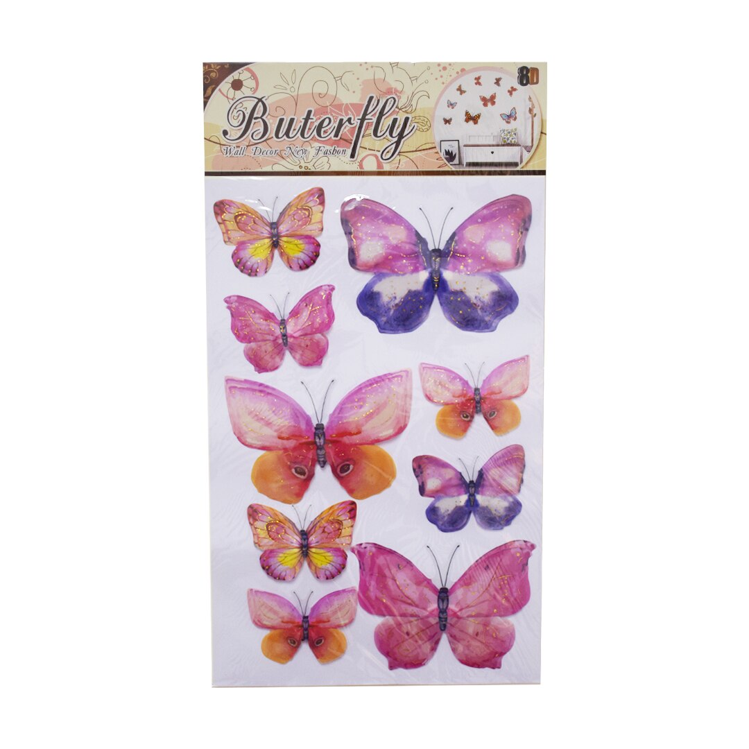 Sticker decorativ autocolant 8D, Naimeed D399-004, model Fluturi, 60 x 31 cm