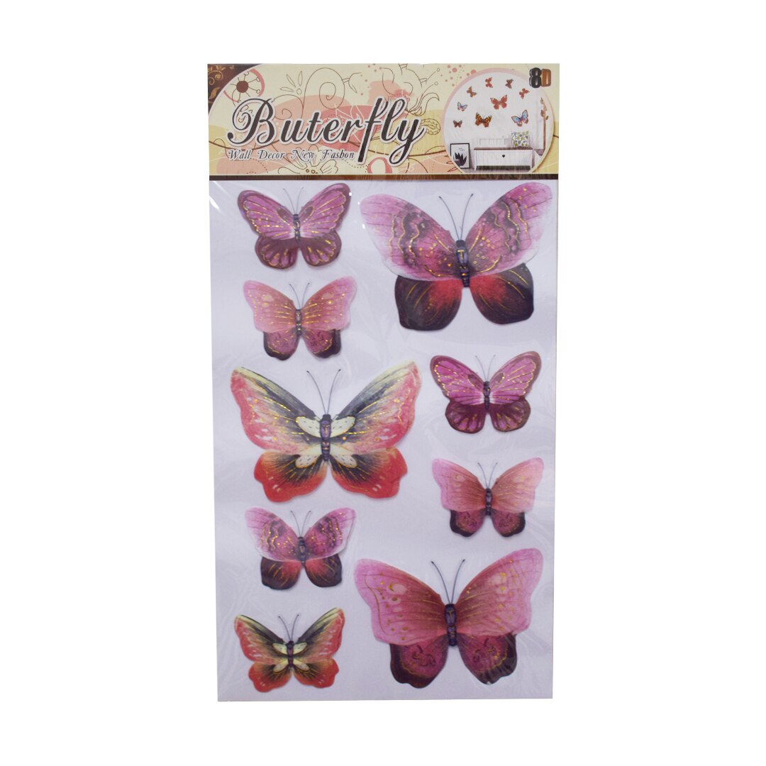 Sticker decorativ autocolant 8D, Naimeed D399-002, model Fluturi, 60 x 31 cm