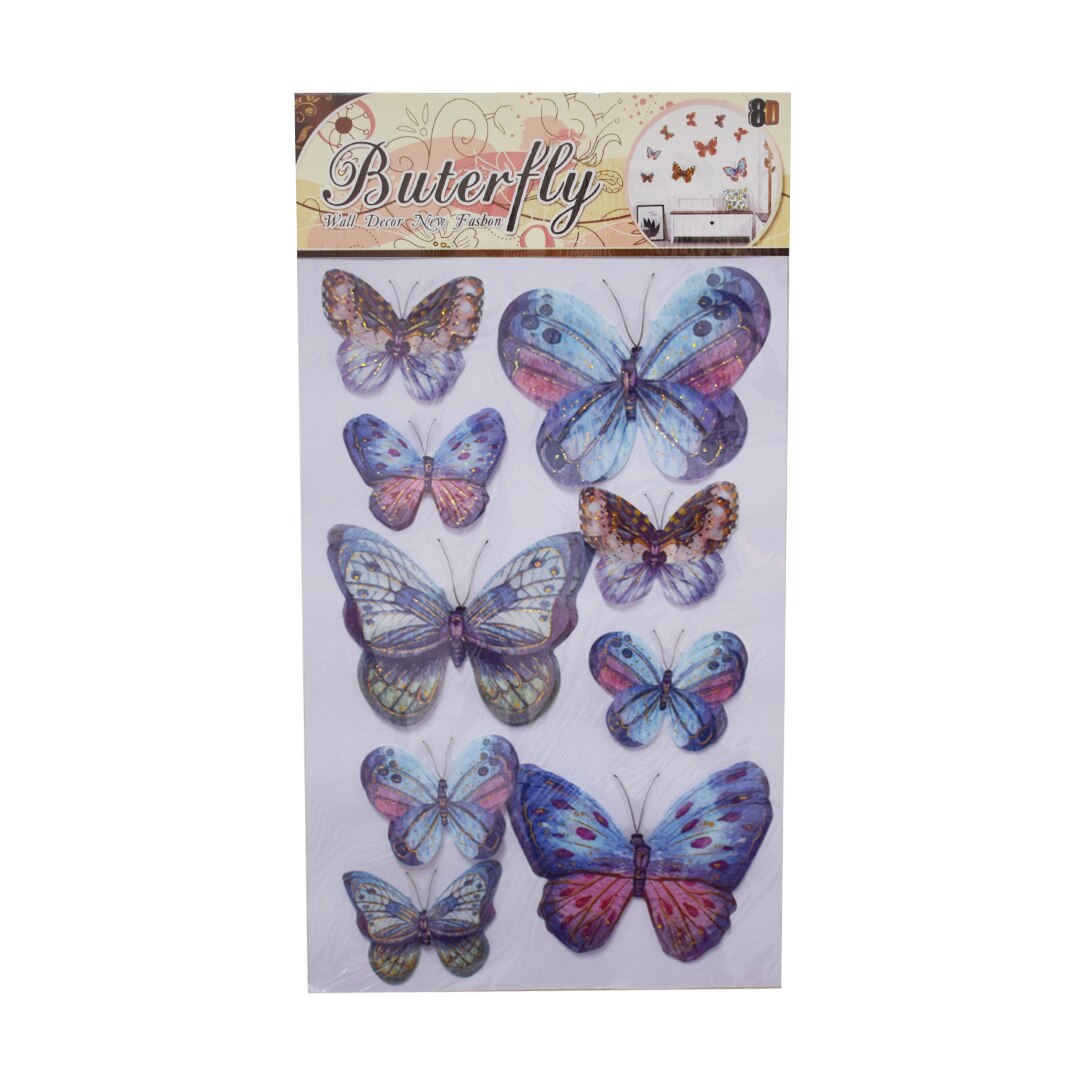 Sticker decorativ autocolant 8D, Naimeed D399-007, model Fluturi, 60 x 31 cm