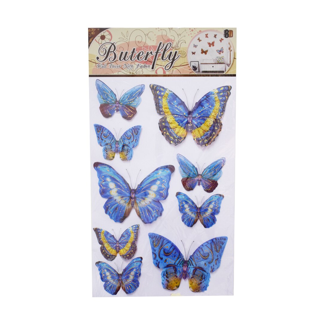 Sticker decorativ autocolant 8D, Naimeed D399-008, model Fluturi, 60 x 31 cm